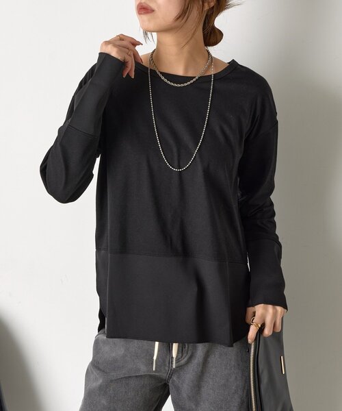 Jena espace merveilleux（ジェナ　エスパスメルヴェイユ）の「【重ね着で活躍】裾切替カットソー（Tシャツ/カットソー・レディース・ブラック/グレー/オフホワイト・FREE）」の20枚目の写真