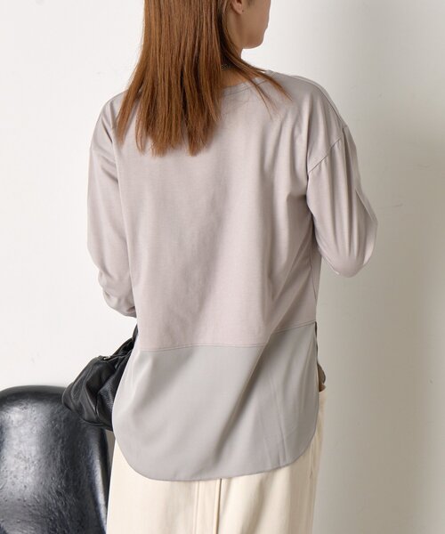 Jena espace merveilleux（ジェナ　エスパスメルヴェイユ）の「【重ね着で活躍】裾切替カットソー（Tシャツ/カットソー・レディース・ブラック/グレー/オフホワイト・FREE）」の14枚目の写真