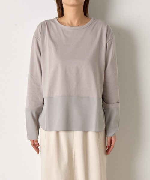 Jena espace merveilleux（ジェナ　エスパスメルヴェイユ）の「【重ね着で活躍】裾切替カットソー（Tシャツ/カットソー・レディース・ブラック/グレー/オフホワイト・FREE）」の13枚目の写真