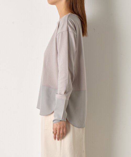 Jena espace merveilleux（ジェナ　エスパスメルヴェイユ）の「【重ね着で活躍】裾切替カットソー（Tシャツ/カットソー・レディース・ブラック/グレー/オフホワイト・FREE）」の12枚目の写真