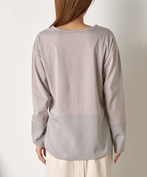 Jena espace merveilleux（ジェナ　エスパスメルヴェイユ）の「【重ね着で活躍】裾切替カットソー（Tシャツ/カットソー・レディース・ブラック/グレー/オフホワイト・FREE）」の11枚目の写真