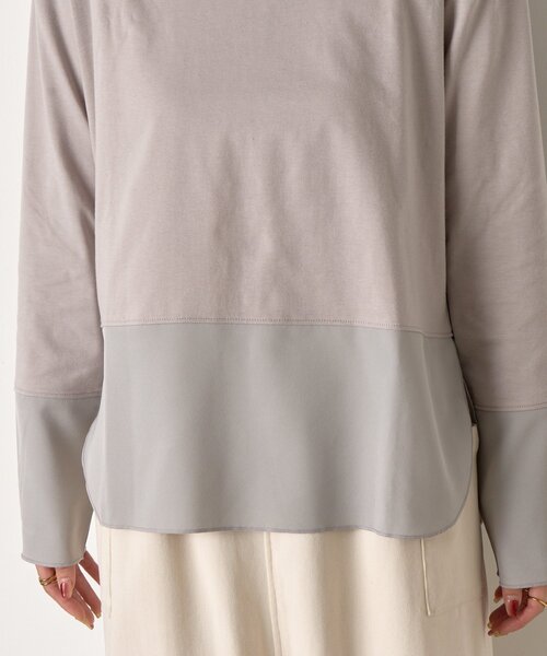 Jena espace merveilleux（ジェナ　エスパスメルヴェイユ）の「【重ね着で活躍】裾切替カットソー（Tシャツ/カットソー・レディース・ブラック/グレー/オフホワイト・FREE）」の7枚目の写真