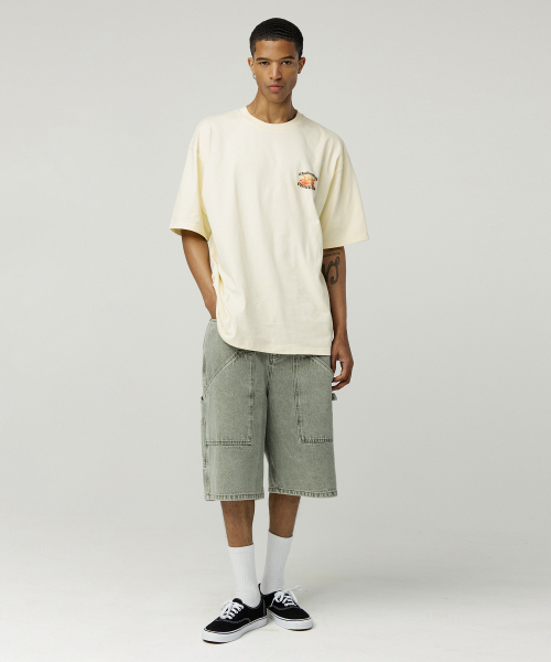 MAGOODGAN(メックウッドガン)の「スウェグバー3582 サンセットオーバーサイズベージュ半袖Tシャツ(Tシャツ/カットソー・レディース・その他・X-LARGE/SMALL/MEDIUM/LARGE)」の4枚目の写真