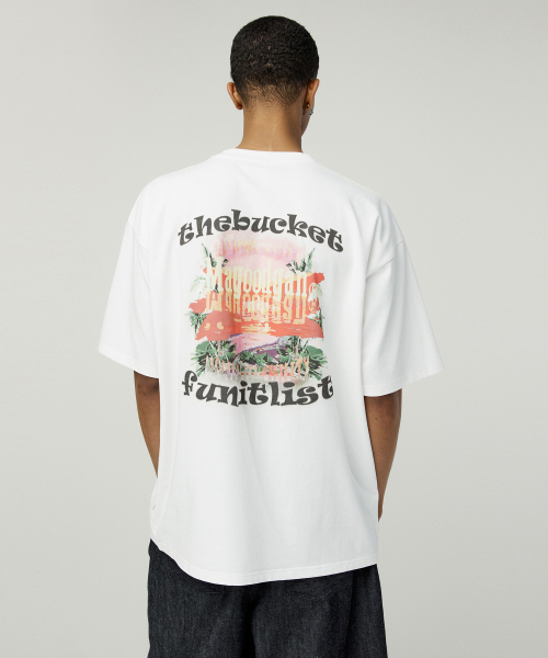 MAGOODGAN(メックウッドガン)の「スウェグバー3582 サンセットオーバーサイズベージュ半袖Tシャツ(Tシャツ/カットソー・レディース・その他・X-LARGE/SMALL/MEDIUM/LARGE)」の6枚目の写真