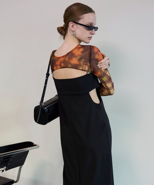 MAISON SPECIAL(メゾンスペシャル)の「Bolero Set Flower Print One-Piece/ボレロセットフラワープリントワンピース(ワンピース・レディース・ブラウン/ブルー/ブラック・38/36)」の20枚目の写真