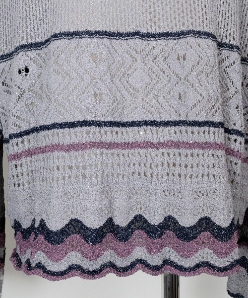 rurumu:（ルルムウ）の「rurumu:/ルルムウ/collage granny cardigan（カーディガン/ボレロ・レディース・グレー/ブラック/ベージュ・F）」の5枚目の写真