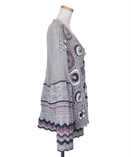 rurumu:（ルルムウ）の「rurumu:/ルルムウ/collage granny cardigan（カーディガン/ボレロ・レディース・グレー/ブラック/ベージュ・F）」の6枚目の写真