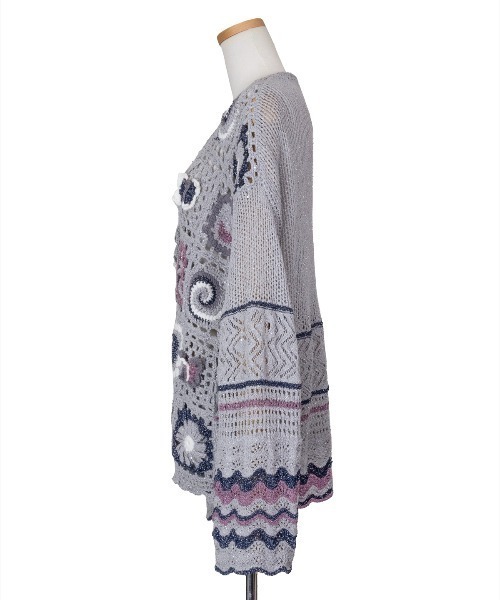 rurumu:（ルルムウ）の「rurumu:/ルルムウ/collage granny cardigan（カーディガン/ボレロ・レディース・グレー/ブラック/ベージュ・F）」の7枚目の写真