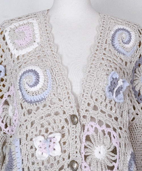 rurumu:（ルルムウ）の「rurumu:/ルルムウ/collage granny cardigan（カーディガン/ボレロ・レディース・グレー/ブラック/ベージュ・F）」の9枚目の写真