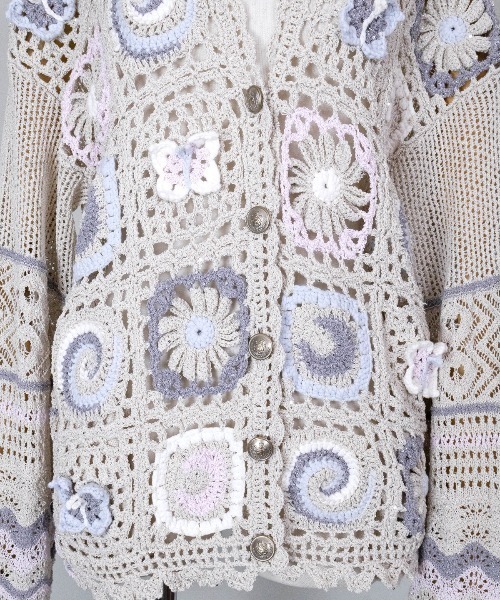 rurumu:（ルルムウ）の「rurumu:/ルルムウ/collage granny cardigan（カーディガン/ボレロ・レディース・グレー/ブラック/ベージュ・F）」の10枚目の写真