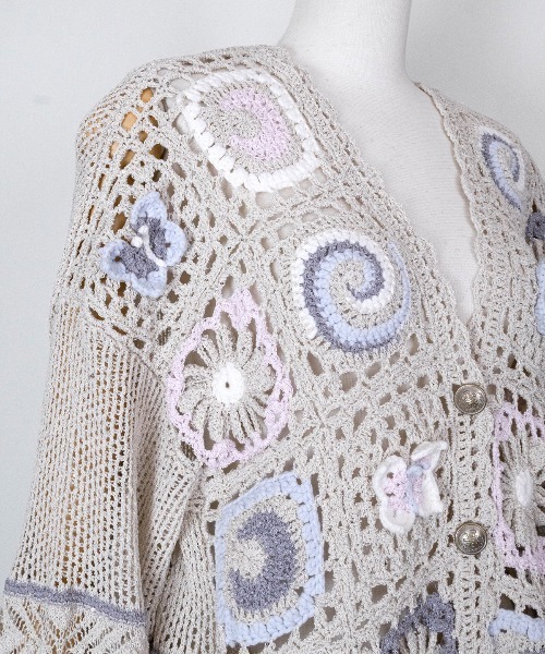 rurumu:（ルルムウ）の「rurumu:/ルルムウ/collage granny cardigan（カーディガン/ボレロ・レディース・グレー/ブラック/ベージュ・F）」の11枚目の写真