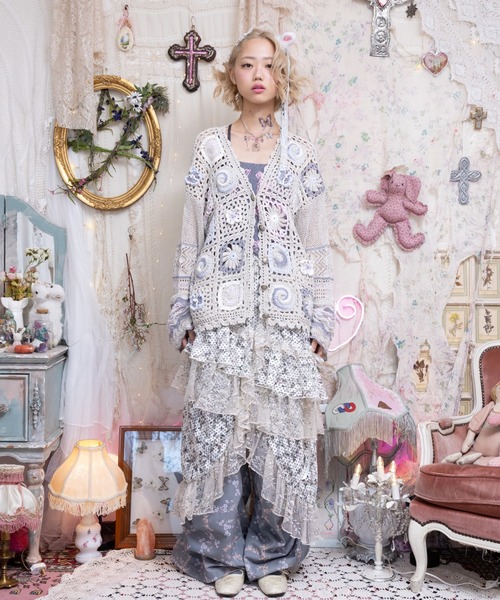 rurumu:（ルルムウ）の「rurumu:/ルルムウ/collage granny cardigan（カーディガン/ボレロ・レディース・グレー/ブラック/ベージュ・F）」の17枚目の写真