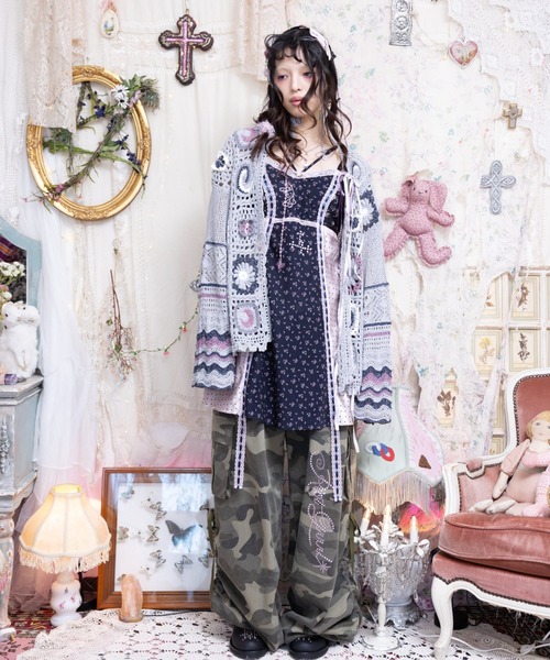 rurumu:（ルルムウ）の「rurumu:/ルルムウ/collage granny cardigan（カーディガン/ボレロ・レディース・グレー/ブラック/ベージュ・F）」の18枚目の写真