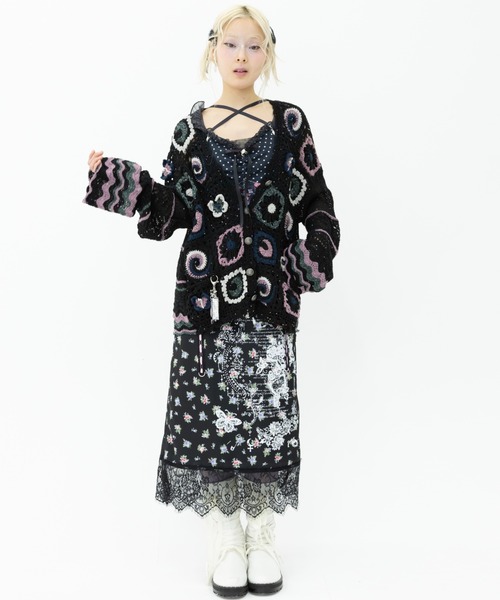 rurumu:（ルルムウ）の「rurumu:/ルルムウ/collage granny cardigan（カーディガン/ボレロ・レディース・グレー/ブラック/ベージュ・F）」の19枚目の写真