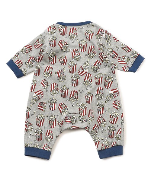 Ampersand(アンパサンド)の「【リンク】ポップコーン柄カバーオール(ロンパース・キッズ・レッド/グレー・80/70/60)」の3枚目の写真