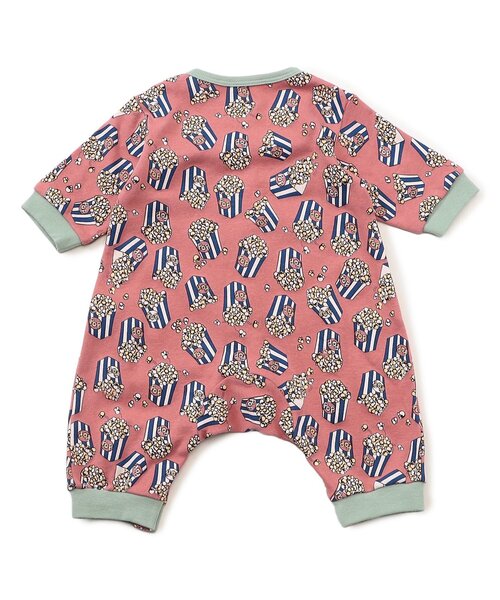 Ampersand(アンパサンド)の「【リンク】ポップコーン柄カバーオール(ロンパース・キッズ・レッド/グレー・80/70/60)」の4枚目の写真