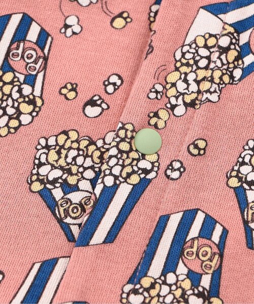 Ampersand(アンパサンド)の「【リンク】ポップコーン柄カバーオール(ロンパース・キッズ・レッド/グレー・80/70/60)」の6枚目の写真