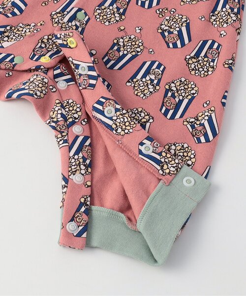 Ampersand(アンパサンド)の「【リンク】ポップコーン柄カバーオール(ロンパース・キッズ・レッド/グレー・80/70/60)」の9枚目の写真