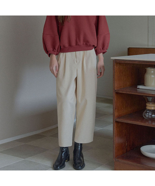 AVANT-G(アバン)の「Corduroy Crop Banding Pants - BROWN(その他パンツ・レディース・クリーム/ブラウン・FREE)」の1枚目の写真