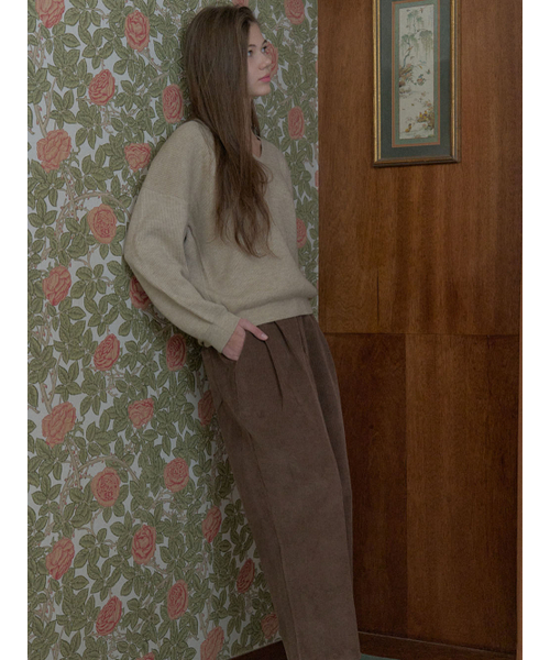 AVANT-G(アバン)の「Corduroy Crop Banding Pants - BROWN(その他パンツ・レディース・クリーム/ブラウン・FREE)」の4枚目の写真