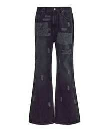 ORDER ARCHIVE（オーダーアーカイブ）の「Baggy flare Wide 05 - Crushed black（デニムパンツ）」