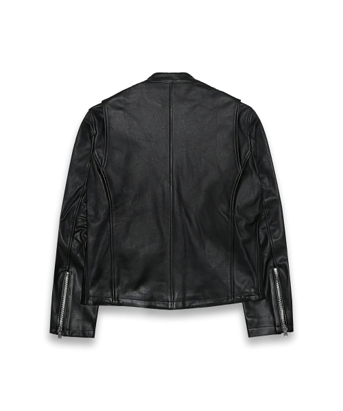 R-4(アールフォー)の「R-0011 / USA LEATHER BIKER JACKET(ライダースジャケット・メンズ・ブラック・MEDIUM)」の2枚目の写真