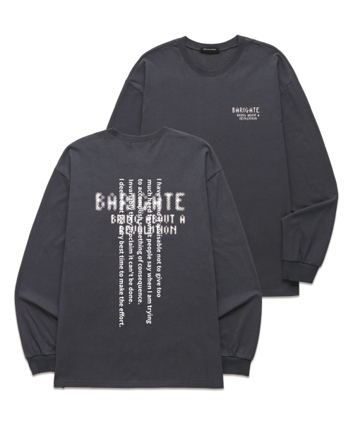 BARIGATE(バリゲート)の「スポッテッドロゴロングスリーブ (BLS034) チャコール(Tシャツ/カットソー・レディース・その他・SMALL/MEDIUM/LARGE/X-LARGE/XX-LARGE)」の1枚目の写真