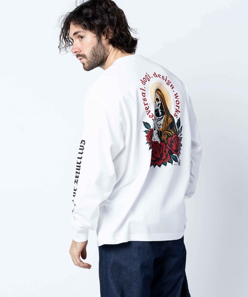 reversal.dogi.design.works(リバーサル・ドーギ・デザイン・ワークス)の「<reversal/リバーサル>SANTA MUERTE OVER SIZE LONG SLEEVE(Tシャツ/カットソー・メンズ・グレー/ブラック/ホワイト・X-LARGE/LARGE/MEDIUM)」の1枚目の写真
