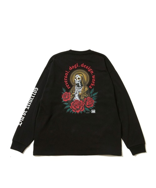 reversal.dogi.design.works(リバーサル・ドーギ・デザイン・ワークス)の「<reversal/リバーサル>SANTA MUERTE OVER SIZE LONG SLEEVE(Tシャツ/カットソー・メンズ・グレー/ブラック/ホワイト・X-LARGE/LARGE/MEDIUM)」の6枚目の写真