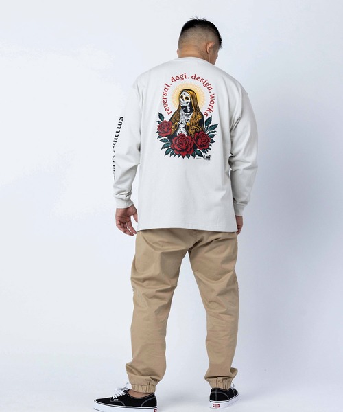 reversal.dogi.design.works(リバーサル・ドーギ・デザイン・ワークス)の「<reversal/リバーサル>SANTA MUERTE OVER SIZE LONG SLEEVE(Tシャツ/カットソー・メンズ・グレー/ブラック/ホワイト・X-LARGE/LARGE/MEDIUM)」の10枚目の写真
