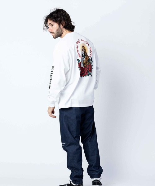reversal.dogi.design.works(リバーサル・ドーギ・デザイン・ワークス)の「<reversal/リバーサル>SANTA MUERTE OVER SIZE LONG SLEEVE(Tシャツ/カットソー・メンズ・グレー/ブラック/ホワイト・X-LARGE/LARGE/MEDIUM)」の14枚目の写真
