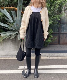 ISOOK | ハーフパンツオーバーオール(comochi select) / サロペット ショートパンツ オールインワン ブラック 黒(つなぎ/オールインワン)