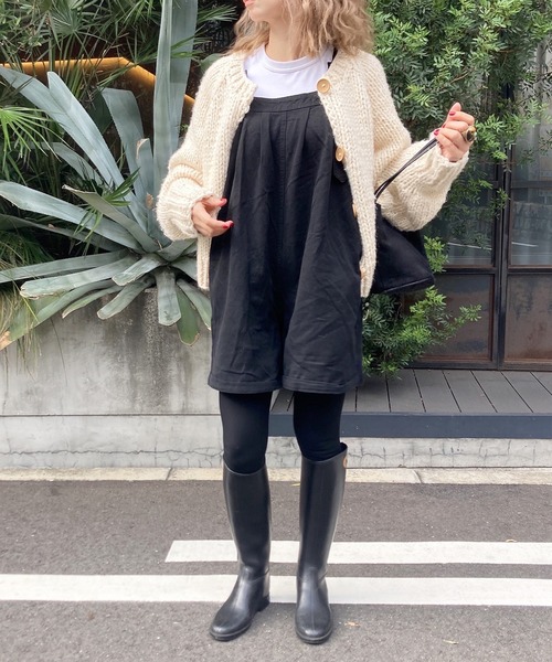 ISOOK(アイスー)の「ハーフパンツオーバーオール(comochi select) / サロペット ショートパンツ オールインワン ブラック 黒(つなぎ/オールインワン・レディース・ブラック・FREE)」の3枚目の写真