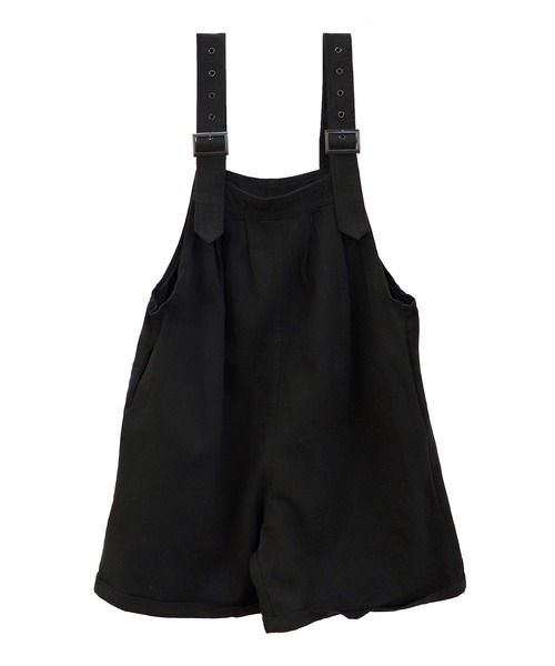 ISOOK(アイスー)の「ハーフパンツオーバーオール(comochi select) / サロペット ショートパンツ オールインワン ブラック 黒(つなぎ/オールインワン・レディース・ブラック・FREE)」の10枚目の写真