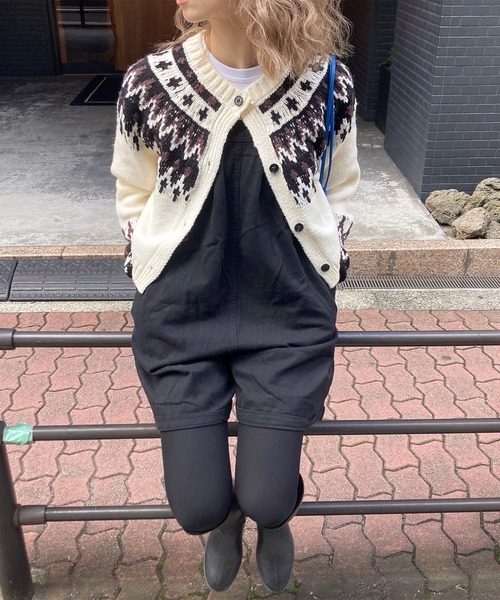 ISOOK(アイスー)の「ハーフパンツオーバーオール(comochi select) / サロペット ショートパンツ オールインワン ブラック 黒(つなぎ/オールインワン・レディース・ブラック・FREE)」の6枚目の写真