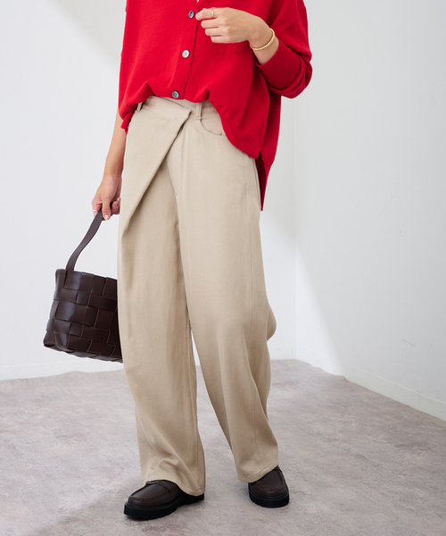 FRAMeWORK（フレームワーク）の「カルゼラップパンツ（スラックス・レディース・ベージュ/アイボリー・38/36）」の2枚目の写真