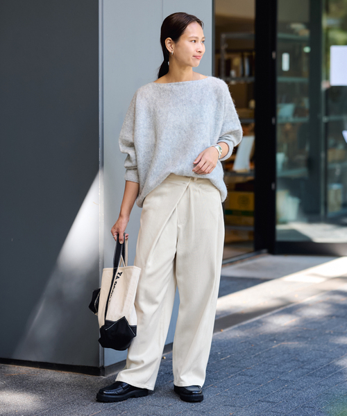 FRAMeWORK（フレームワーク）の「カルゼラップパンツ（スラックス・レディース・ベージュ/アイボリー・38/36）」の18枚目の写真