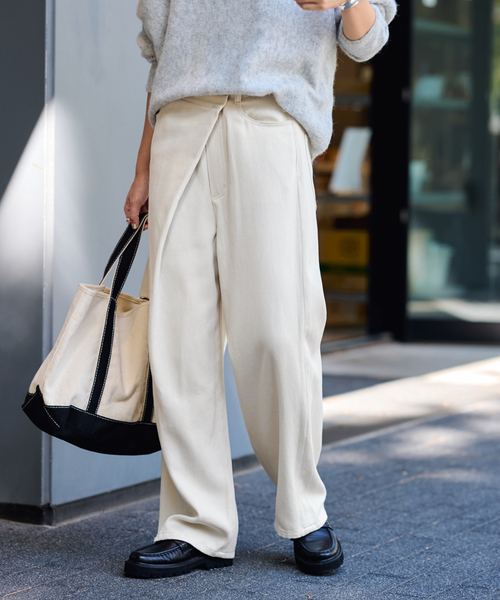 FRAMeWORK（フレームワーク）の「カルゼラップパンツ（スラックス・レディース・ベージュ/アイボリー・38/36）」の22枚目の写真