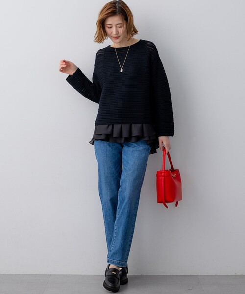 23区（ニジュウサンク）の「23区DENIM ストレートフィット デニムパンツ（デニムパンツ・レディース・ネイビー系/ホワイト系/ダルブルー系/スカイブルー系・40/38/36）」の15枚目の写真