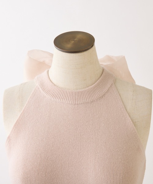 one after another NICE CLAUP(ワンアフターアナザーナイスクラップ)の「【S/Mサイズ展開】2wayフェザーカーデSET後ろリボンニットミニワンピ(ワンピース・レディース・アイボリー/チャコールグレー/ピンク・SMALL/MEDIUM)」の15枚目の写真