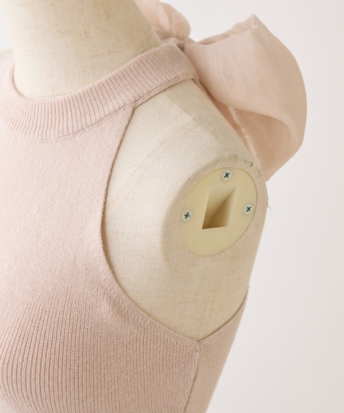 one after another NICE CLAUP(ワンアフターアナザーナイスクラップ)の「【S/Mサイズ展開】2wayフェザーカーデSET後ろリボンニットミニワンピ(ワンピース・レディース・アイボリー/チャコールグレー/ピンク・SMALL/MEDIUM)」の16枚目の写真