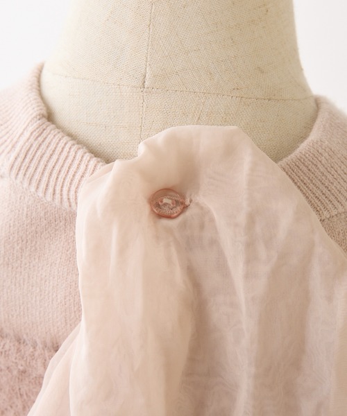 one after another NICE CLAUP(ワンアフターアナザーナイスクラップ)の「【S/Mサイズ展開】2wayフェザーカーデSET後ろリボンニットミニワンピ(ワンピース・レディース・アイボリー/チャコールグレー/ピンク・SMALL/MEDIUM)」の13枚目の写真