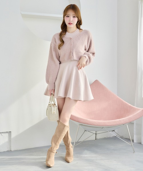 one after another NICE CLAUP(ワンアフターアナザーナイスクラップ)の「【S/Mサイズ展開】2wayフェザーカーデSET後ろリボンニットミニワンピ(ワンピース・レディース・アイボリー/チャコールグレー/ピンク・SMALL/MEDIUM)」の22枚目の写真