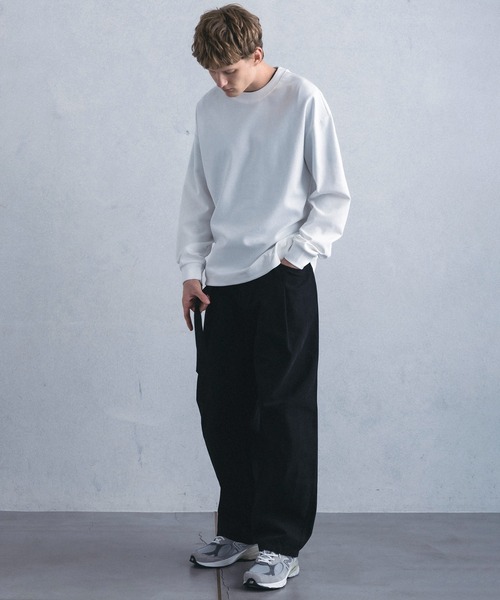 +phenix(プラスフェニックス)の「【WEB・直営店限定】+phenix(プラスフェニックス)ROUND HEM L/S TEE ラウンド ヘム ロングスリーブ ティー(Tシャツ/カットソー・メンズ・ブラック/ホワイト・M/L)」の7枚目の写真