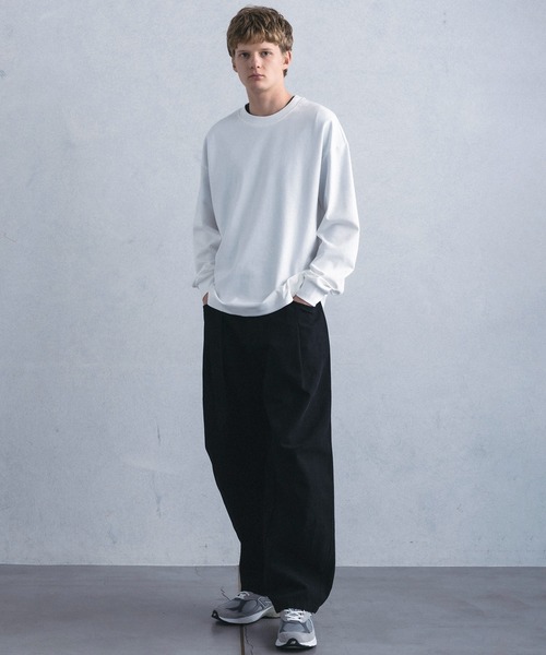 +phenix(プラスフェニックス)の「【WEB・直営店限定】+phenix(プラスフェニックス)ROUND HEM L/S TEE ラウンド ヘム ロングスリーブ ティー(Tシャツ/カットソー・メンズ・ブラック/ホワイト・M/L)」の11枚目の写真