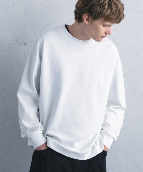 +phenix(プラスフェニックス)の「【WEB・直営店限定】+phenix(プラスフェニックス)ROUND HEM L/S TEE ラウンド ヘム ロングスリーブ ティー(Tシャツ/カットソー・メンズ・ブラック/ホワイト・M/L)」の13枚目の写真