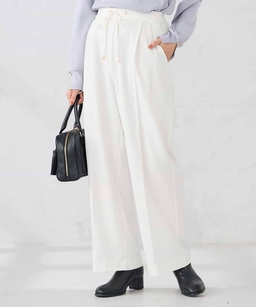 a.v.v（アーヴェヴェ）の「【WEB限定】裏起毛ウエストハトメドロストワイドパンツ（その他パンツ・レディース・チャコールグレー/ホワイト/ライトグレー/ネイビー・36/38/42/40）」の2枚目の写真