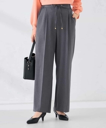 【WEB限定】裏起毛ウエストハトメドロストワイドパンツ