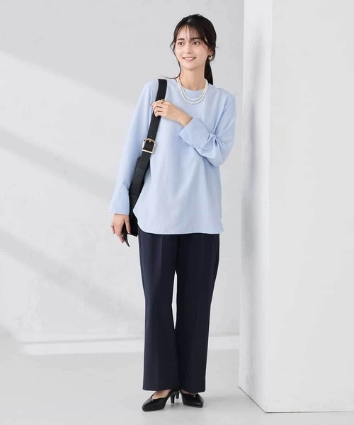 a.v.v（アーヴェヴェ）の「【WEB限定】裏起毛ウエストハトメドロストワイドパンツ（その他パンツ・レディース・チャコールグレー/ホワイト/ライトグレー/ネイビー・36/38/42/40）」の9枚目の写真