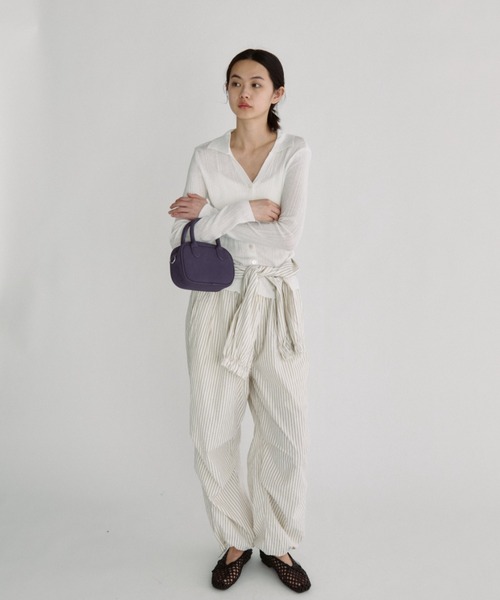 duei（デュイ）の「スキッパーリブシアーニットカーディガン（カーディガン/ボレロ・レディース・ホワイト/イエロー/ネイビー・FREE）」の18枚目の写真